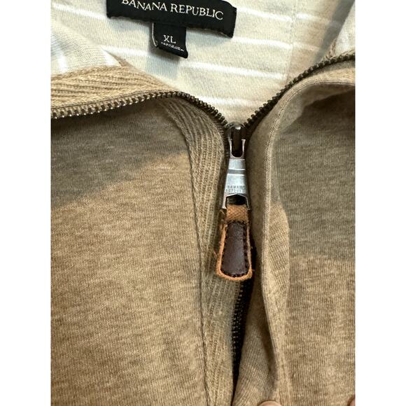 Banana Republic Khaki/Tan Long Sleeve Pullover with 1/4 Zip Size XL - Picture 3 of 12